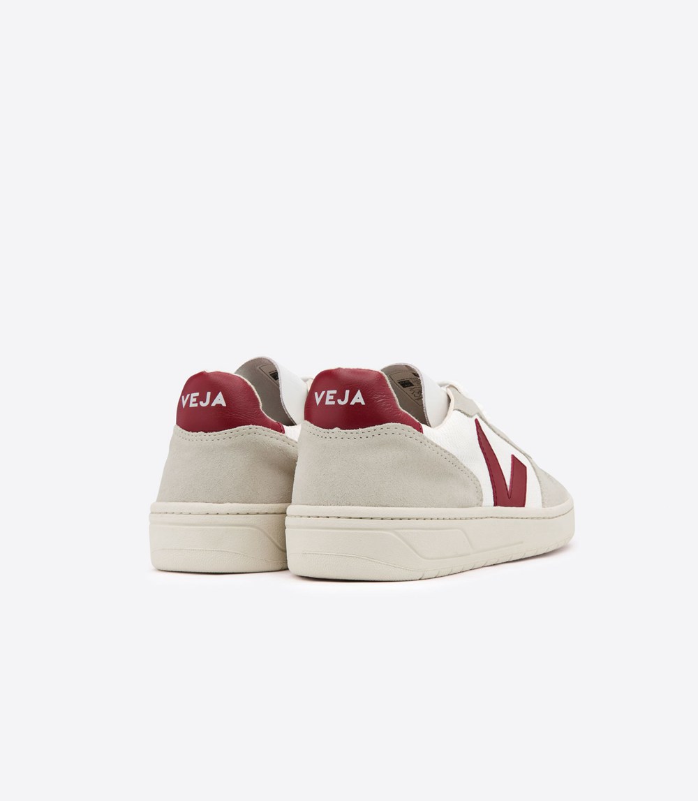 Veja Trainers Mens White/Beige - V-10 B-mesh - TNVH-03768